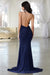 Irreplaceable | Navy Backless Bum Ruched Fishtail Maxi Dress - Club L London - AUS