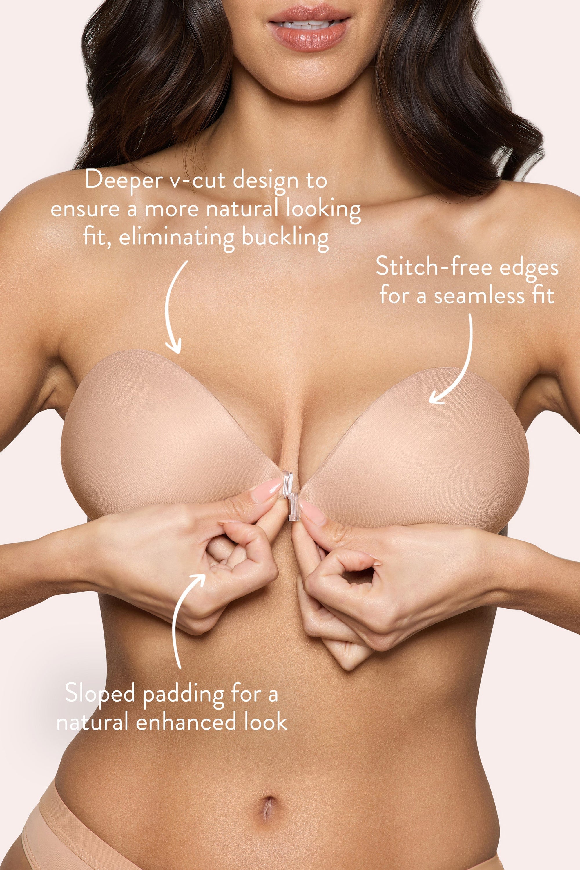 Magic Sticky Bra | Boomba Beige Padded Sticky Bra - Club L London - AUS