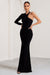 Tyra | Black Asymmetric Neck Cut Out Maxi Dress With Open Back Detail - Club L London - AUS