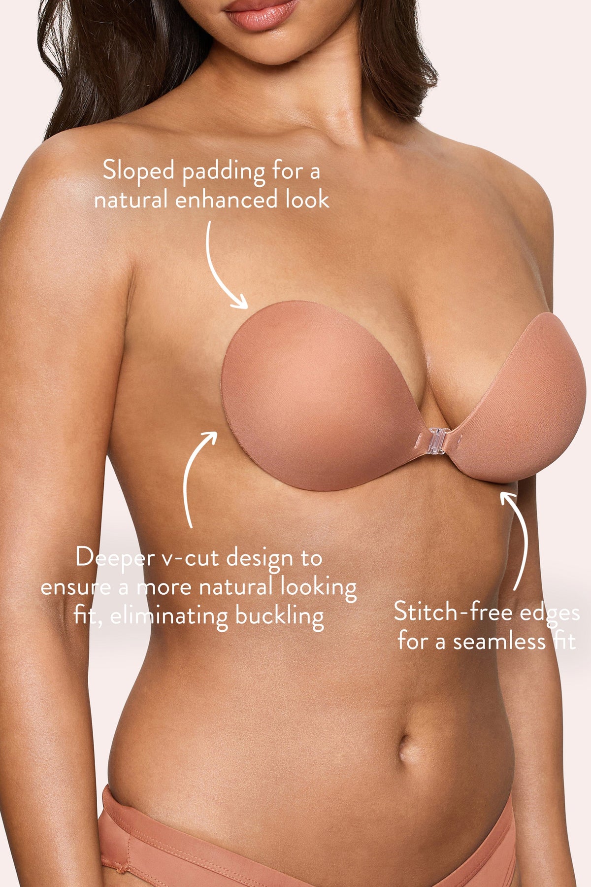 Magic Sticky Bra | Boomba Caramel Padded Sticky Bra - Club L London - AUS