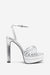 Mirror Mirror | Silver Snakeskin Strappy Heeled Platform Sandals - Club L London - AUS