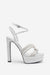 Doll Drama | Silver Glitter Diamante Strappy Platform Heels - Club L London - AUS