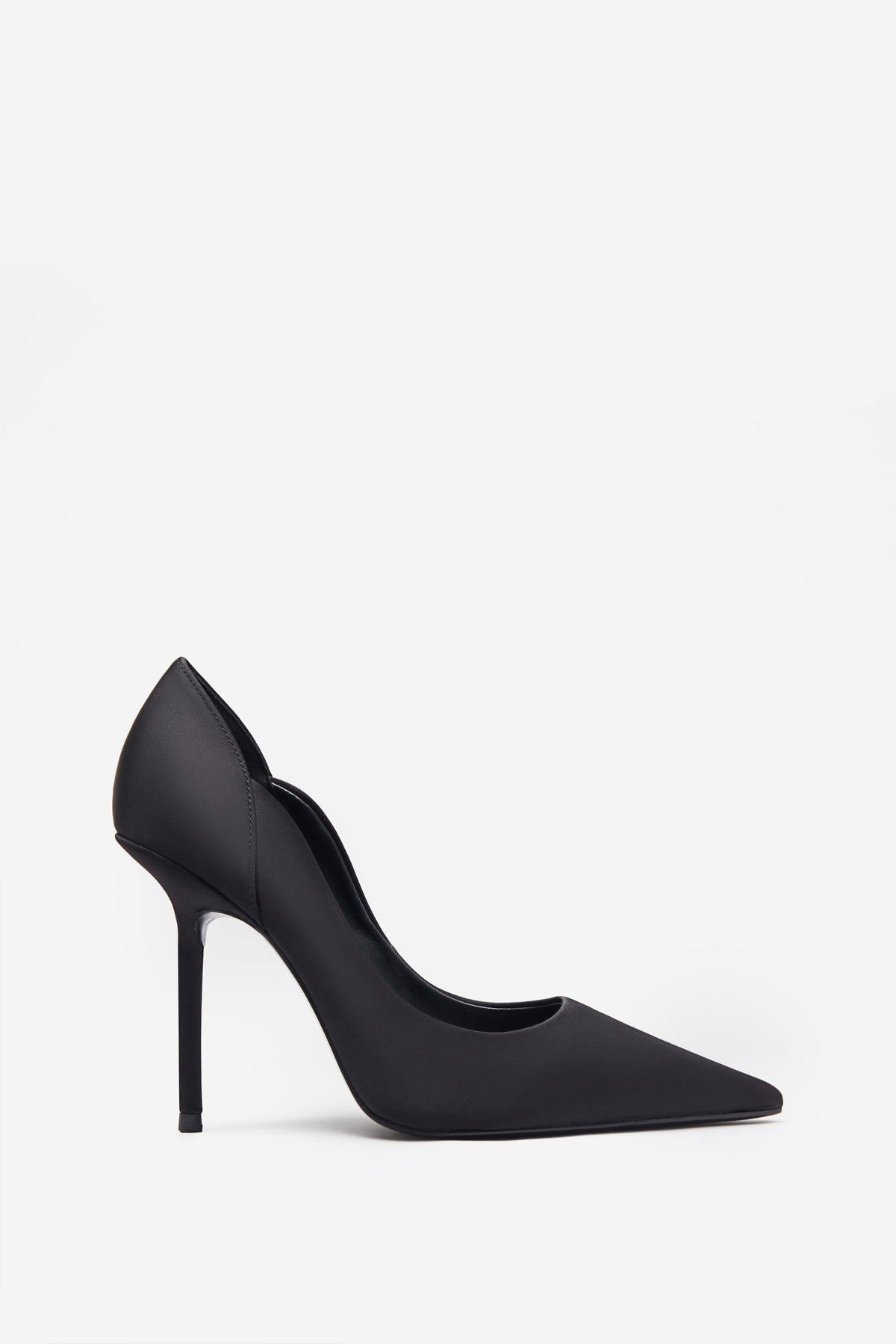 Black Patent Slant-Heel Pointed-Toe Pumps - CHARLES & KEITH IN