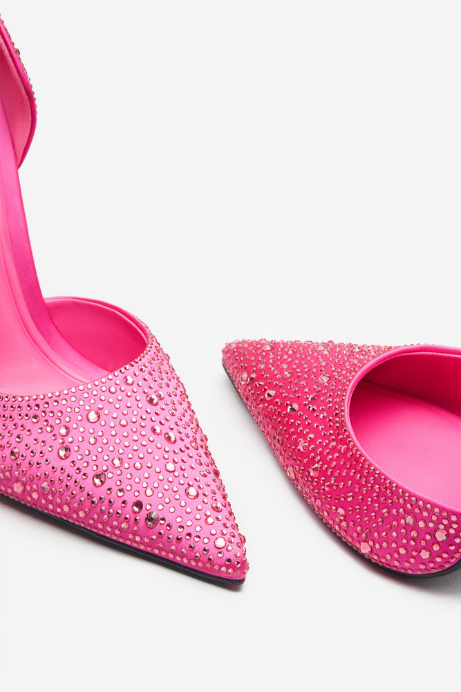 Catcher Pink Diamante Pointed Court Heels Club L London AUS