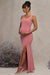 Avril | Blush Square Neck Maternity Maxi Dress with Split - Club L London - AUS