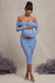 Neva | Powder Blue Bardot Twist Maternity Midi Dress - Club L London - AUS
