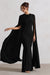 Magdelena | Black Asymmetric Cape Maxi Dress - Club L London - AUS