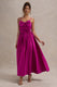 Loved Up | Fuschia Pink Strappy Pleated Maxi Dress With Bows - Club L London - AUS