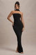Nobu | Black Bandeau Maxi Dress With Halter-Collar - Club L London - AUS
