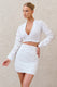 Break Of Day | White Ruched Mini Skirt - Club L London - AUS