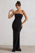 Belle of The Ball | Black Bandeau Maxi Dress With Split Hem - Club L London - AUS