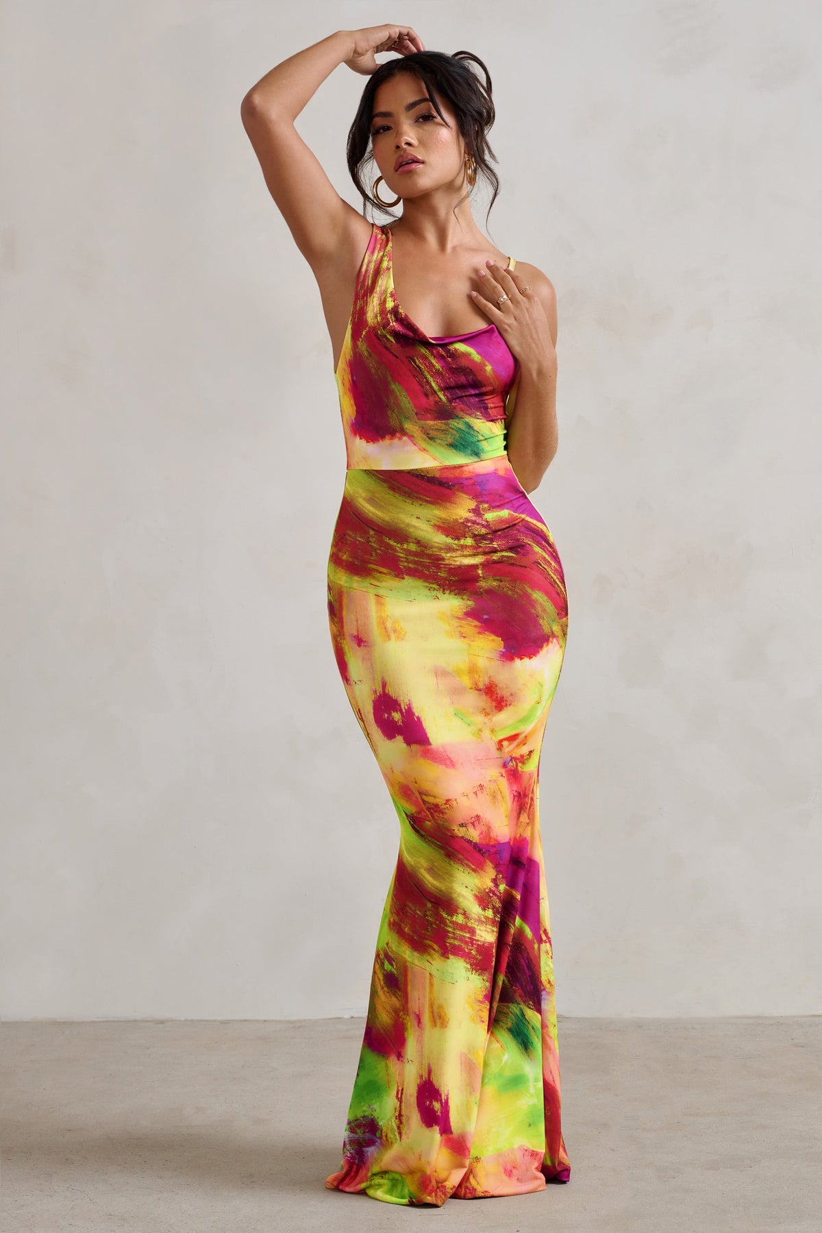 Dawning Hot Pink Bandeau Knotted Split Maxi Dress – Club L London - USA