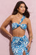 Open Heart | Blue Porcelain Print Knot One Shoulder Bralette - Club L London - AUS