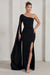 Romi | Black One Shoulder Twist Design Maxi Dress - Club L London - AUS