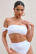 Dusk | White Draped Bandeau Bikini Top - Club L London - AUS