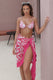 Keke | Pink Porcelain Print Chiffon Draped Sarong - Club L London - AUS