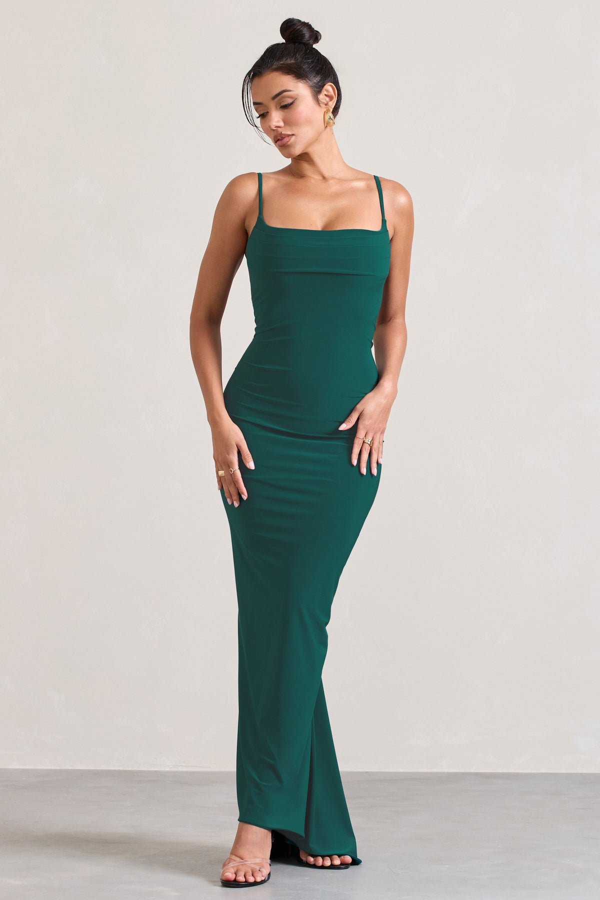 Green bodycon store maxi dress