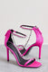 Oh Please | Pink Strappy Heeled Sandals With Diamante Chains - Club L London - AUS