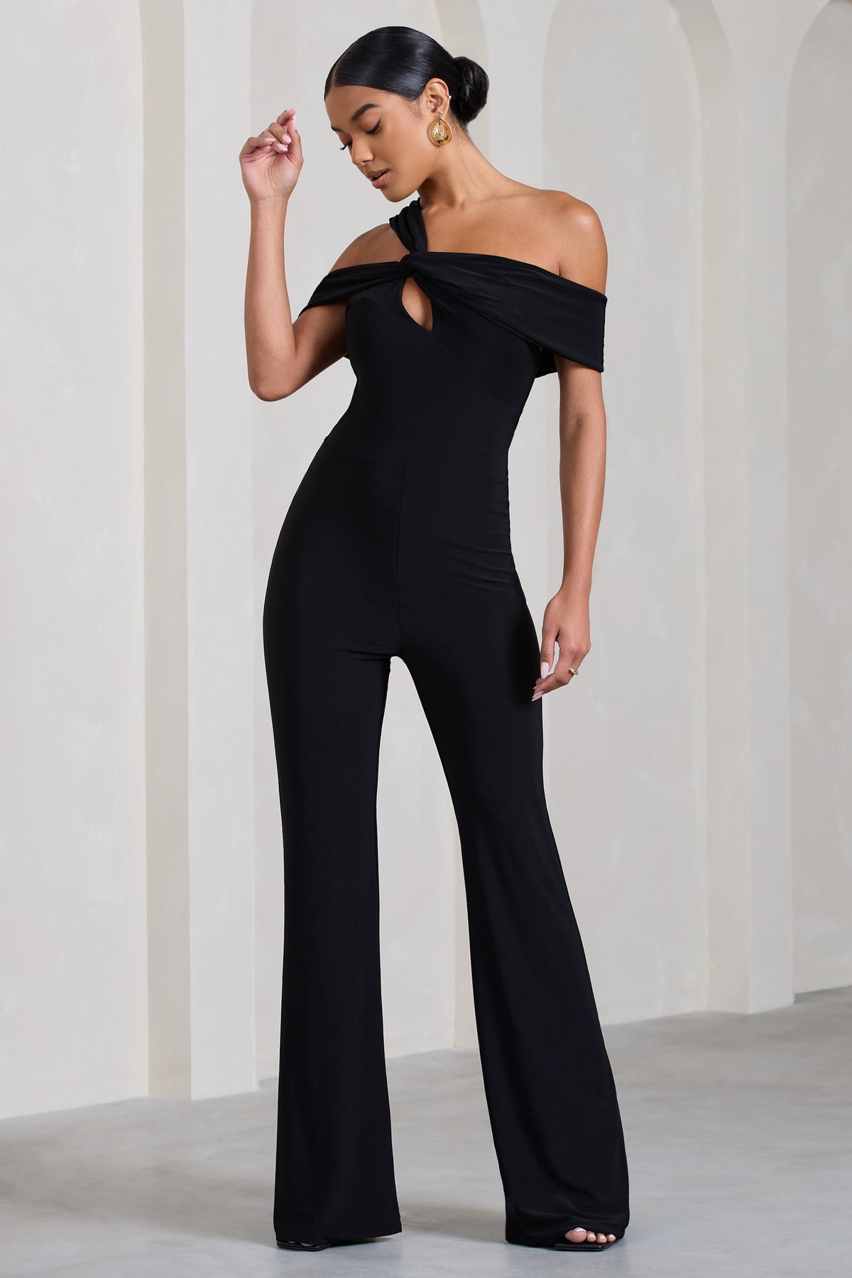 Express | Strappy Back Culotte Jumpsuit in Black | Express Style Trial