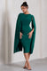 Marysol | Bottle Green Asymmetric Cape Midi Dress - Club L London - AUS