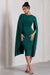 Marysol | Bottle Green Asymmetric Cape Midi Dress - Club L London - AUS