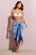 Keke | Blue Porcelain Print Chiffon Draped Sarong - Club L London - AUS
