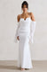 Rhiannon | Cream Draped Flared-Sleeve Fishtail Maxi Dress - Club L London - AUS