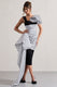Unattainable | Black Polka Dot Wrap Midi Dress Volume Drape - Club L London - AUS