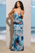 Clio | White Print Halter-Neck Chiffon Fishtail Maxi Dress - Club L London - AUS