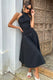 Saint-Malo | Black Halter-Neck Midi Dress - Club L London - AUS