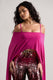 Floyd | Dark Pink Bardot Cape Sleeve Crop Top - Club L London - AUS