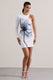 Euphoric | Mono Print Bodycon One-Sleeve Mini Dress - Club L London - AUS