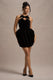 Bonet | Black Strappy Structured Velvet Mini Dress With Bow Detail - Club L London - AUS