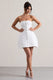 Anniston | White Bandeau Tailored Buttoned Mini Dress - Club L London - AUS