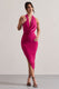 Hayley | Hot Pink Cowl-Neck Asymmetric Maxi Dress - Club L London - AUS