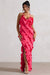 Full On | Hot Pink V-Neck Ruffle Maxi Dress - Club L London - AUS