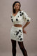 Triomphe | Cream & Black Knit Floral Mini Skirt - Club L London - AUS