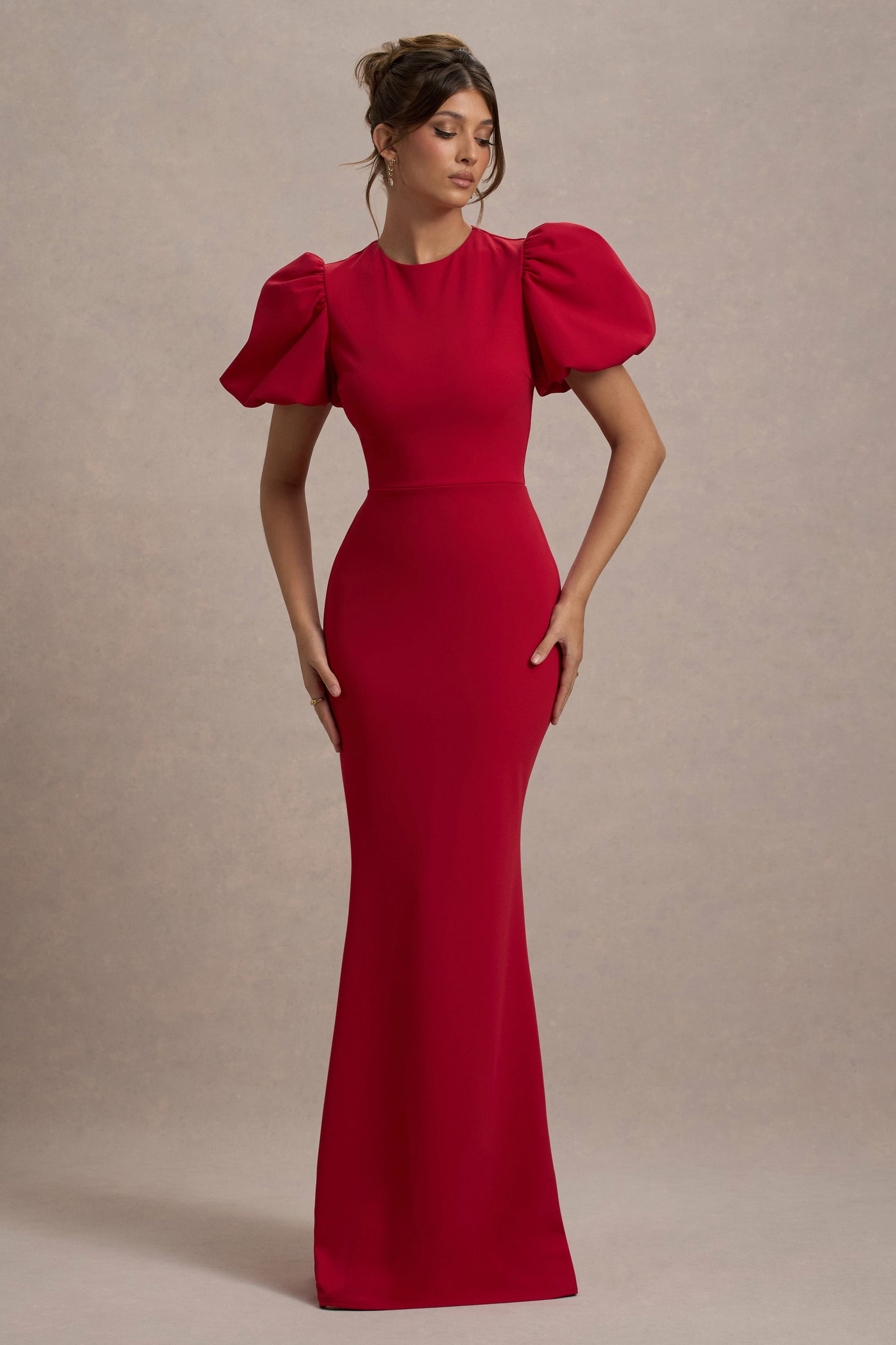 Love Letters | Red Puff-Sleeve Maxi Dress - Club L London - AUS