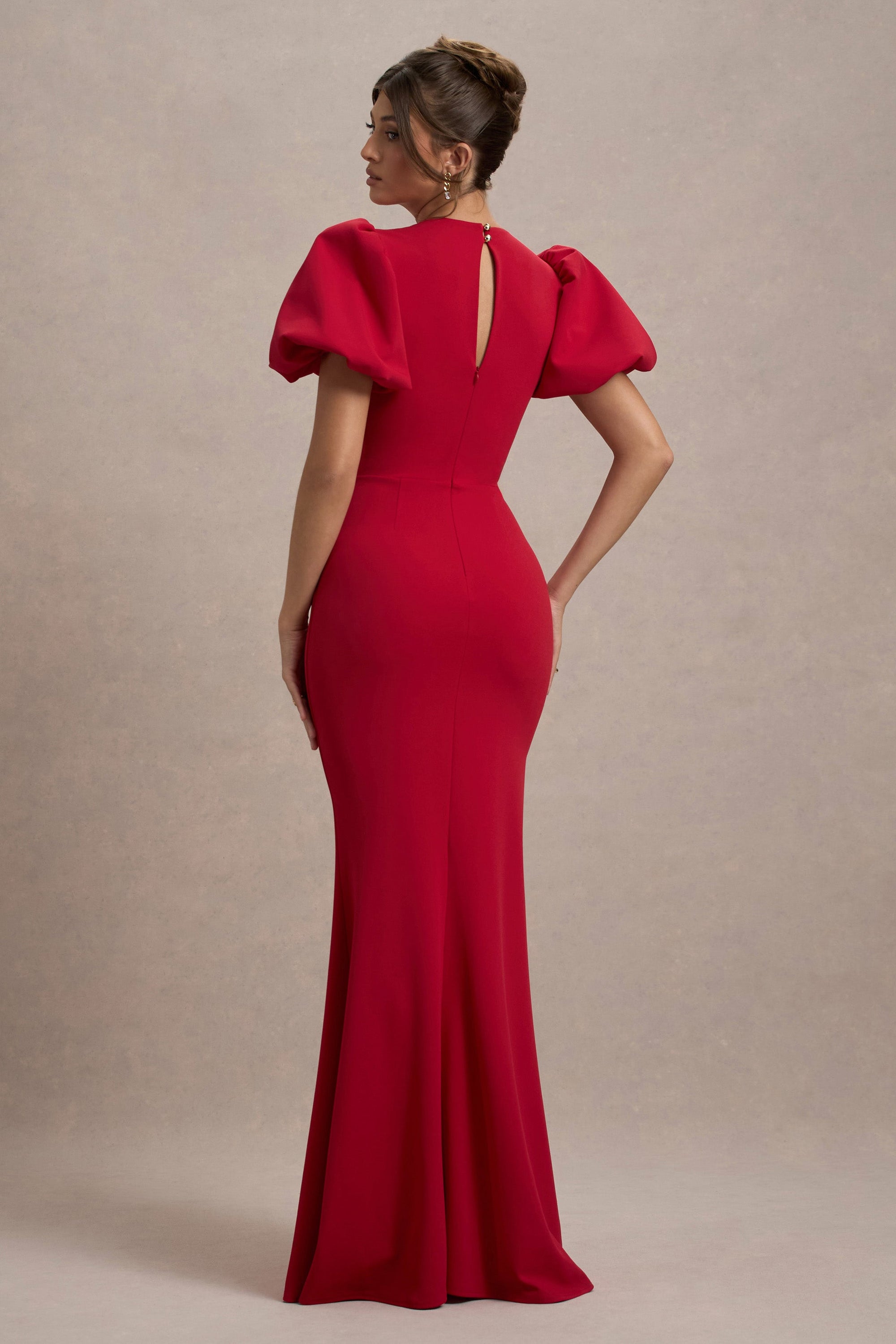 Love Letters | Red Puff-Sleeve Maxi Dress - Club L London - AUS