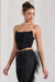 Obsessed | Black Bandeau Mesh Corset Style Crop Top - Club L London - AUS