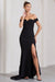Karma | Black Bardot Split Fishtail Maxi Dress - Club L London - AUS