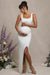 Avril | White Square Neck Maternity Maxi Dress with Split - Club L London - AUS