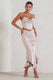 Per Favore | Champagne Satin Ruched Split Maxi Skirt - Club L London - AUS