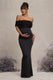 Inflorescence | Black Mesh Floral Bardot Maternity Maxi Dress - Club L London - AUS