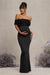 Inflorescence | Black Mesh Floral Bardot Maternity Maxi Dress - Club L London - AUS