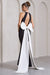Bestow | Black Open-Back Maxi Dress With Oversized White Bow - Club L London - AUS