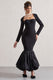 London | Black Sweetheart Maxi Dress With Volume Hem - Club L London - AUS