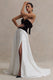 Lucienne | Black & Cream Sweetheart Corset Split Maxi Dress - Club L London - AUS