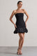 Liscia | Black Bandeau Mini Dress With Ruffle Trim - Club L London - AUS