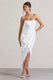 Chosen | White Bandeau Wrap Maxi Dress With Feather Trim - Club L London - AUS